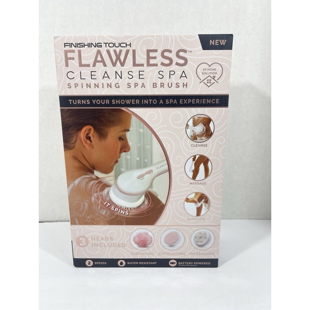 Finishing Touch Flawless Cleanse Spa Spinning Spa Brush 3 Heads - NEW